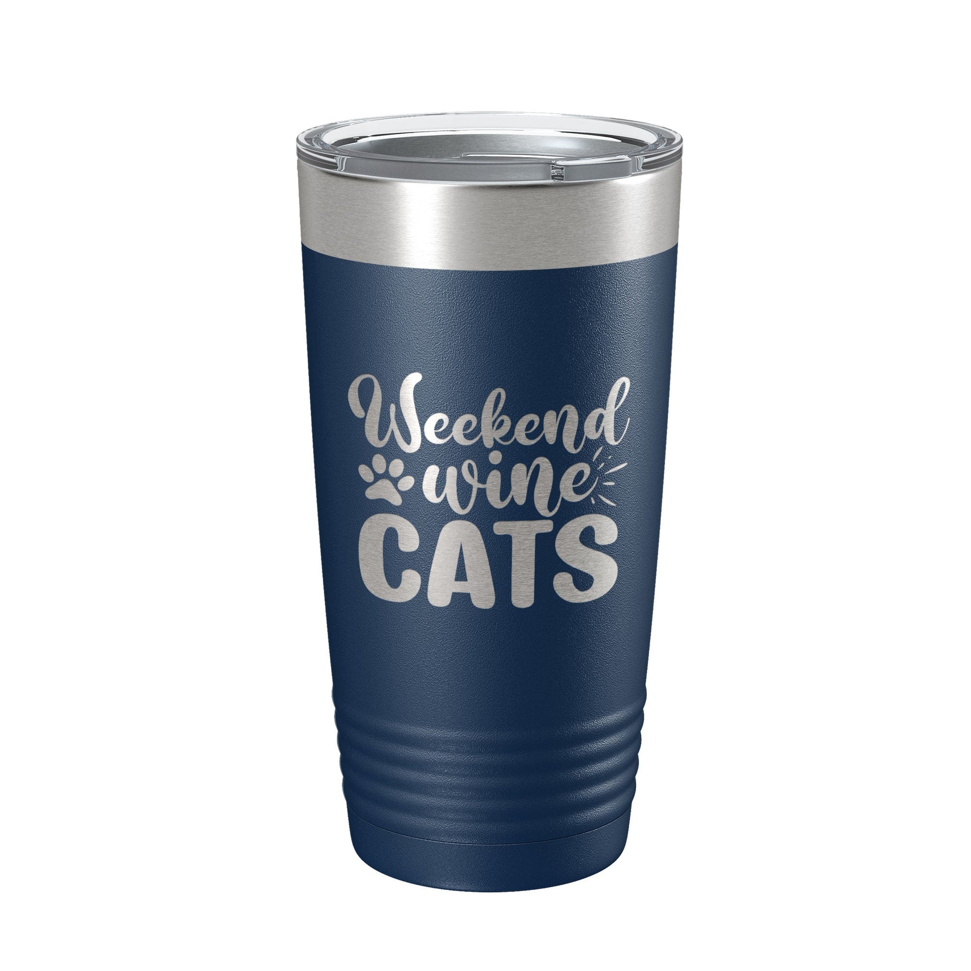 Weekend Wine Cats Tumbler Travel Mug Funny Cat Lover Gift Insulated Laser Engraved Coffee Cup 20 oz-2