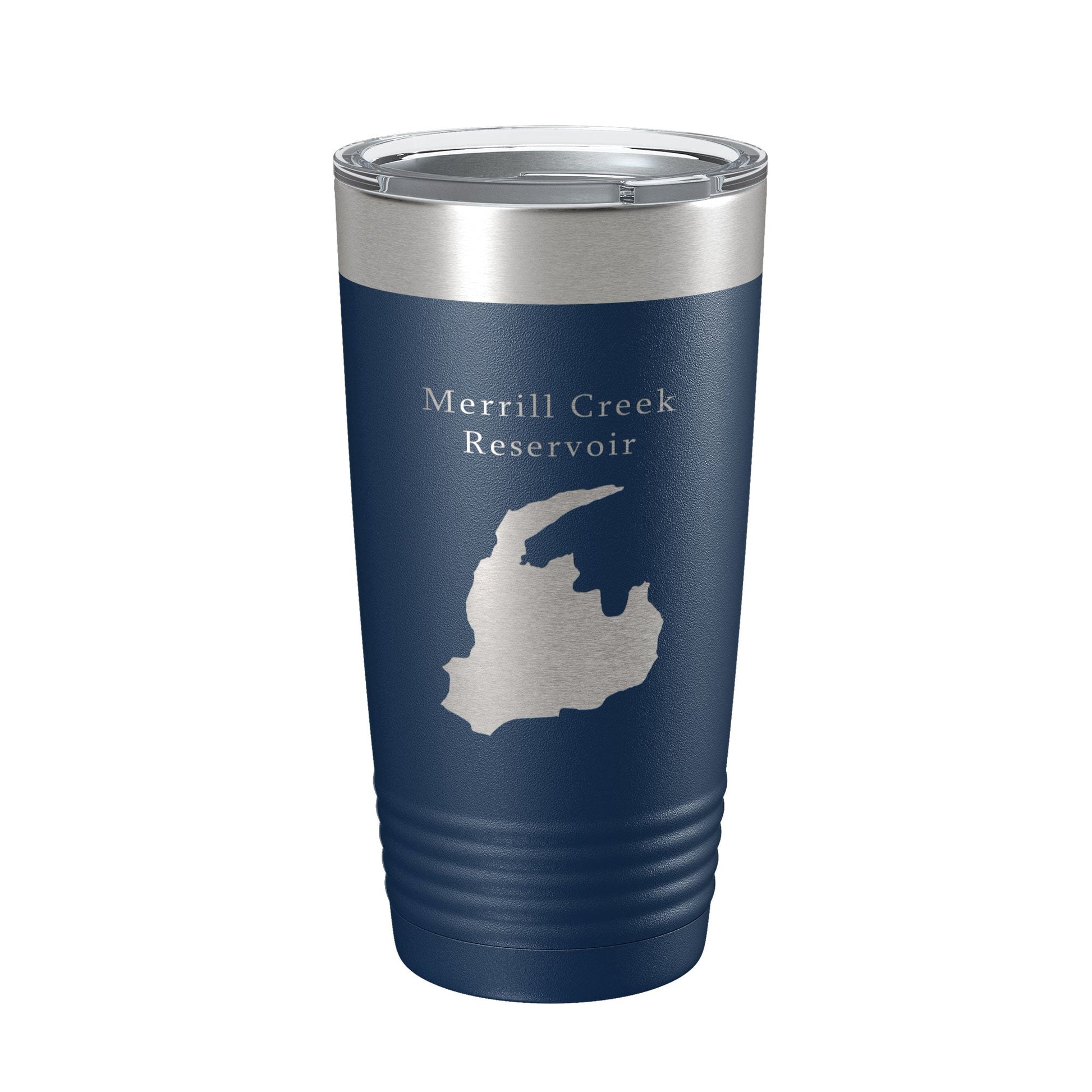 Merrill Creek Reservoir Tumbler Lake Map Travel Mug Insulated Laser Engraved Coffee Cup New Jersey 20 oz-2