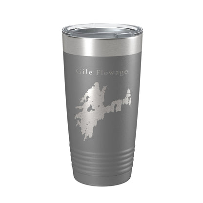 Gile Flowage Tumbler Lake Map Travel Mug Insulated Laser Engraved Coffee Cup Wisconsin 20 oz-16