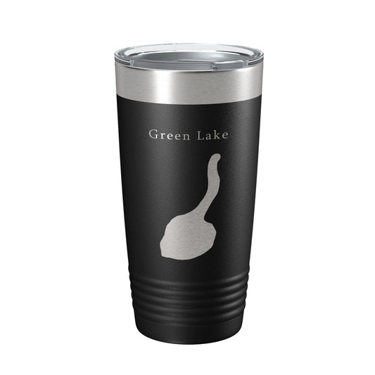 Green Lake Map Tumbler Travel Mug Insulated Laser Engraved Coffee Cup New York 20 oz-0