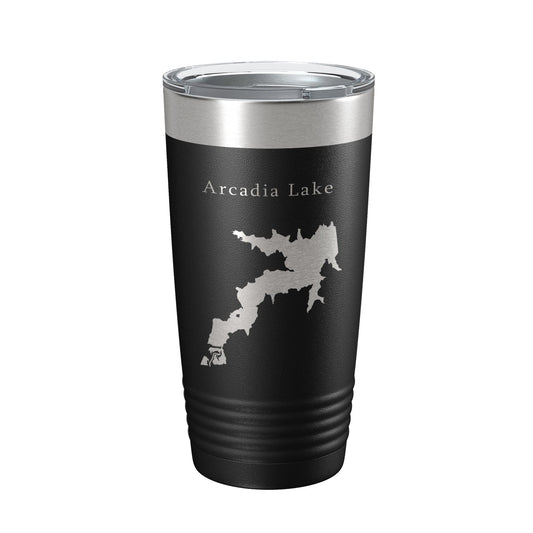 Arcadia Lake Map Tumbler Travel Mug Insulated Laser Engraved Coffee Cup Oklahoma 20 oz-0
