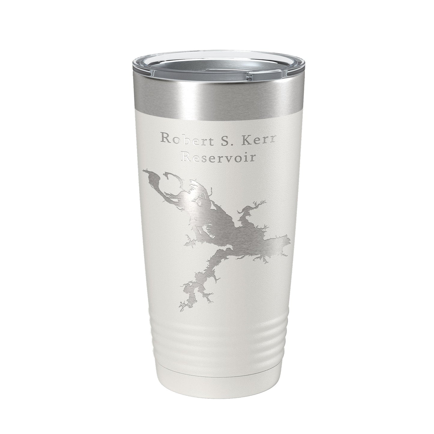 Robert S. Kerr Reservoir Tumbler Lake Map Travel Mug Insulated Laser Engraved Coffee Cup Oklahoma 20 oz-1