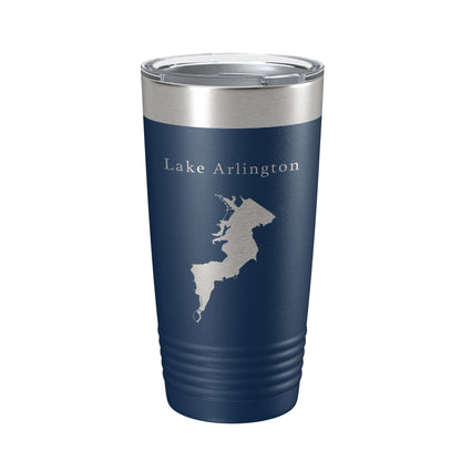 Lake Arlington Map Tumbler Travel Mug Insulated Laser Engraved Coffee Cup Texas 20 oz-2