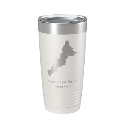 American Falls Reservoir Tumbler Lake Map Travel Mug Insulated Laser Engraved Coffee Cup Snake River Idaho 20 oz-7