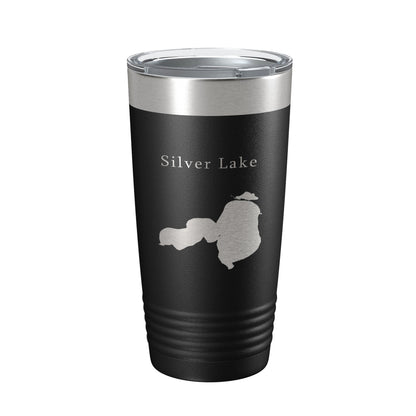 Silver Lake Map Tumbler Travel Mug Insulated Laser Engraved Coffee Cup Iowa 20 oz-0