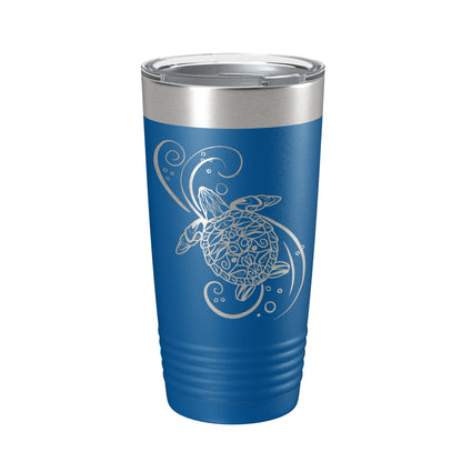 Sea Turtle Mandala Tumbler Travel Mug Insulated Laser Engraved Coffee Cup Turtle Zentangle Pattern Design Gift 20 oz-6
