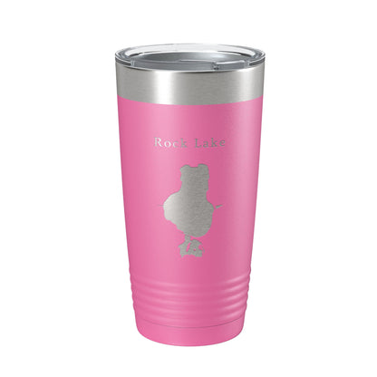 Rock Lake Map Tumbler Travel Mug Insulated Laser Engraved Coffee Cup Wisconsin 20 oz-11