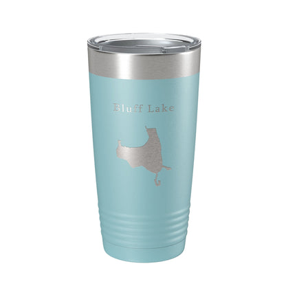 Bluff Lake Map Tumbler Travel Mug Insulated Laser Engraved Coffee Cup Illinois 20 oz-13