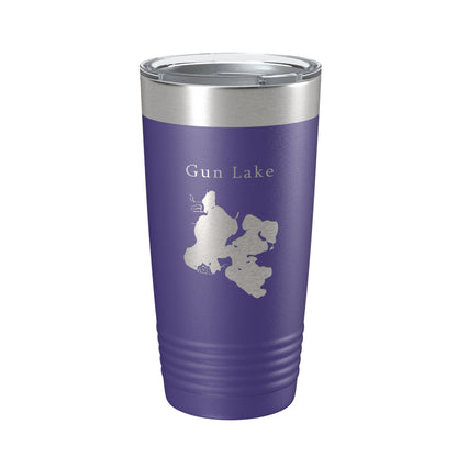 Gun Lake Map Tumbler Travel Mug Insulated Laser Engraved Coffee Cup Michigan 20 oz-15