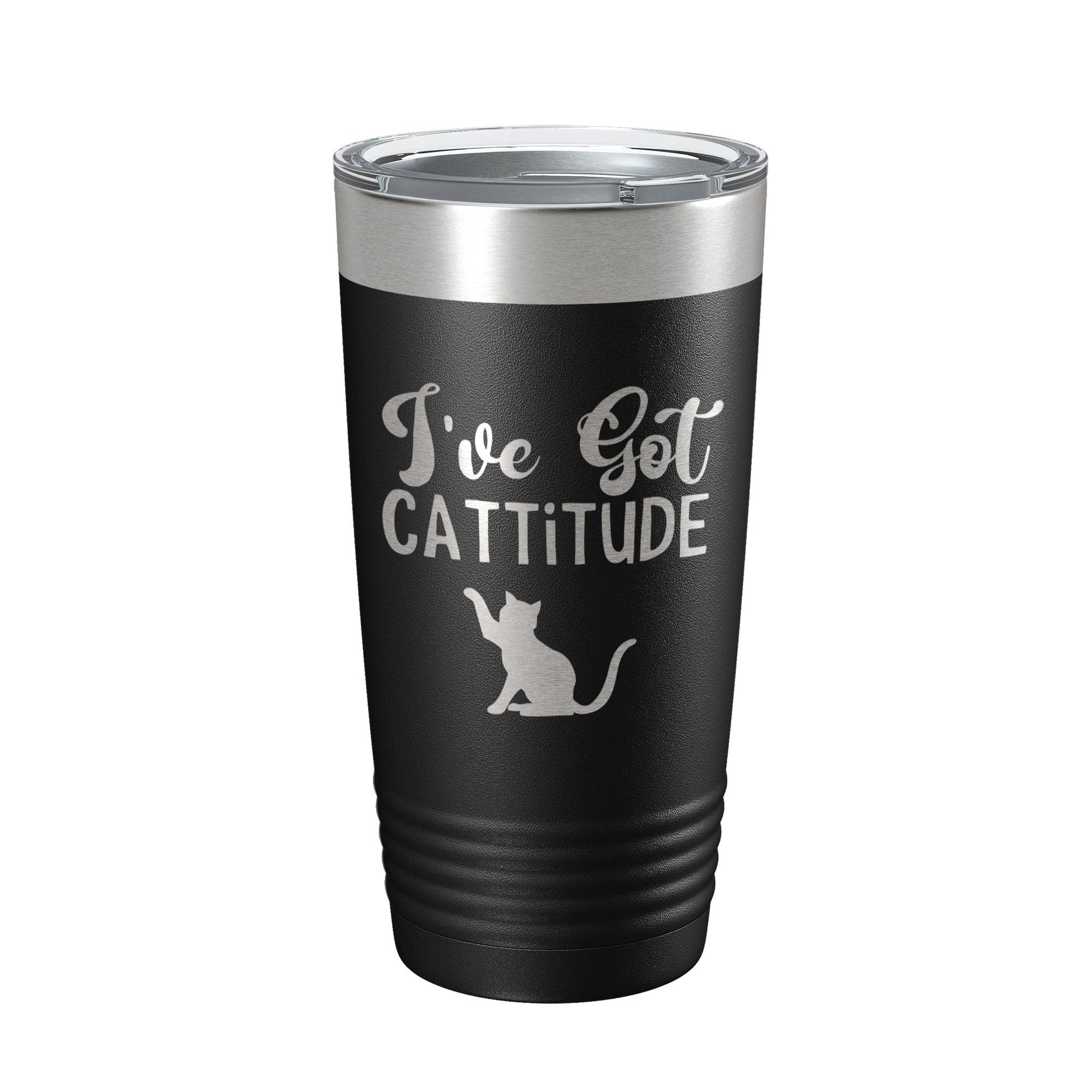 I've Got Cattitude Tumbler Travel Mug Funny Cat Lover Attitude Gift Insulated Laser Engraved Coffee Cup 20 oz-5