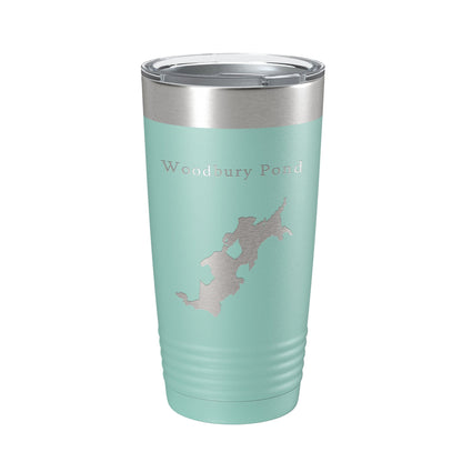 Woodbury Pond Tumbler Lake Map Travel Mug Insulated Laser Engraved Coffee Cup Maine 20 oz-12