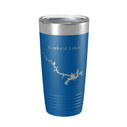 Kinkaid Lake Map Tumbler Travel Mug Insulated Laser Engraved Coffee Cup Illinois 20 oz-6