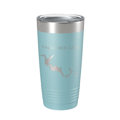 Cagles Mill Lake Map Tumbler Travel Mug Insulated Laser Engraved Coffee Cup Indiana 20 oz-13