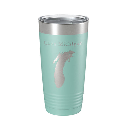 Lake Michigan Map Tumbler Travel Mug Insulated Laser Engraved Coffee Cup Illinois Wisconsin Indiana Michigan 20 oz-12