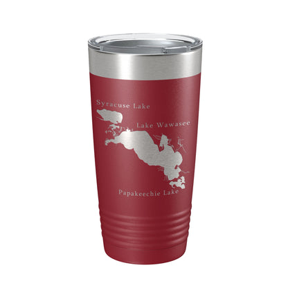 Lakes Wawasee Syracuse & Papakeechie Map Tumbler Travel Mug Insulated Laser Engraved Coffee Cup Indiana 20 oz-18