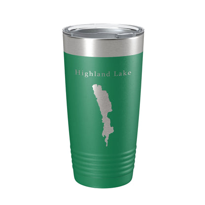 Highland Lake Map Tumbler Travel Mug Insulated Laser Engraved Coffee Cup Westbook Maine 20 oz-9