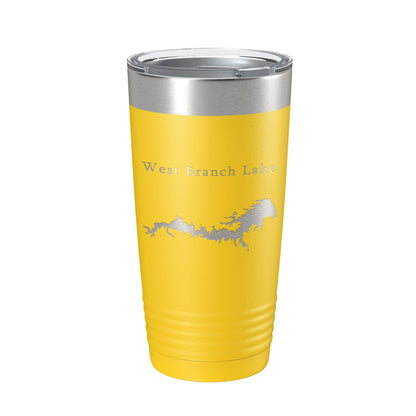 West Branch Lake Map Tumbler Travel Mug Insulated Laser Engraved Coffee Cup Ohio 20 oz-19