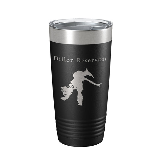 Dillon Reservoir Tumbler Lake Map Travel Mug Insulated Laser Engraved Coffee Cup Colorado 20 oz-0