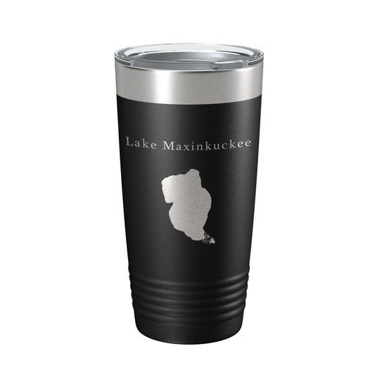 Lake Maxinkuckee Map Tumbler Travel Mug Insulated Laser Engraved Coffee Cup Indiana 20 oz-0