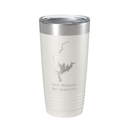 New Bullards Bar Reservoir Tumbler Lake Map Travel Mug Insulated Laser Engraved Coffee Cup California 20 oz-1