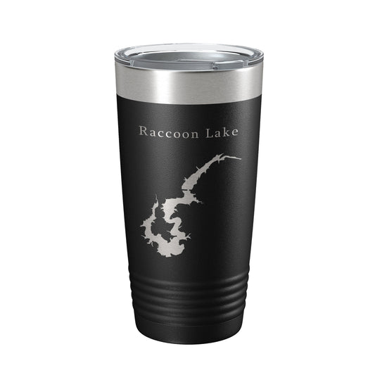 Raccoon Lake Map Tumbler Travel Mug Insulated Laser Engraved Coffee Cup Indiana 20 oz-0