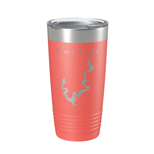 Burr Oak Lake Map Tumbler Travel Mug Insulated Laser Engraved Coffee Cup Ohio 20 oz-20
