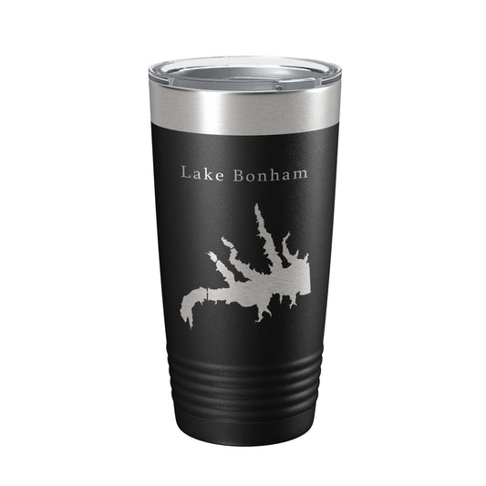 Lake Bonham Map Tumbler Travel Mug Insulated Laser Engraved Coffee Cup Texas 20 oz-0