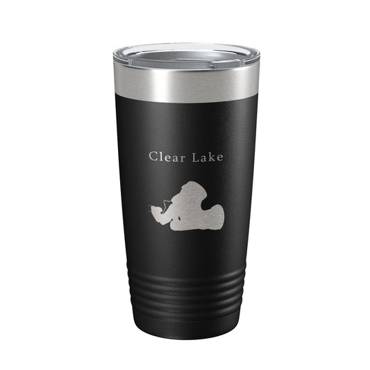 Clear Lake Map Tumbler Travel Mug Insulated Laser Engraved Coffee Cup Indiana 20 oz-0