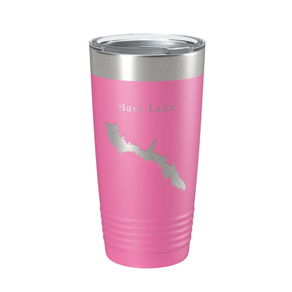 Bass Lake Map Tumbler Travel Mug Insulated Laser Engraved Coffee Cup California 20 oz-11