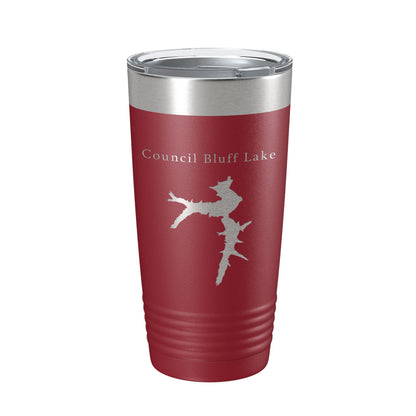Council Bluff Lake Map Tumbler Travel Mug Insulated Laser Engraved Coffee Cup Missouri 20 oz-18