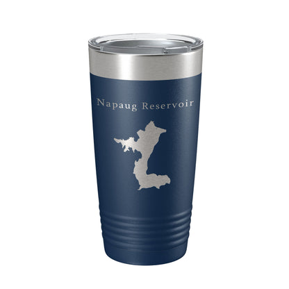 Napaug Reservoir Tumbler Lake Map Travel Mug Insulated Laser Engraved Coffee Cup Connecticut 20 oz-2