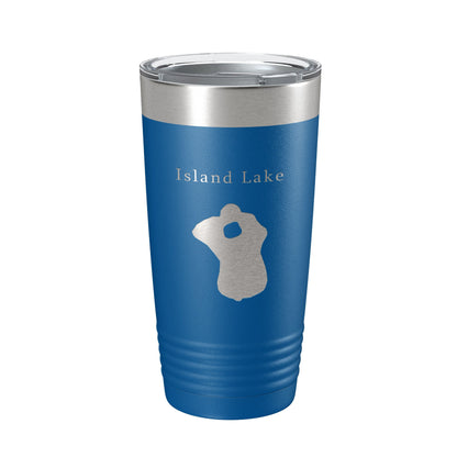 Island Lake Map Tumbler Travel Mug Insulated Laser Engraved Coffee Cup Florida 20 oz-6