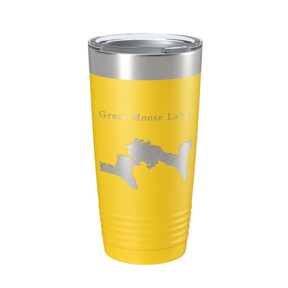Great Moose Lake Map Tumbler Travel Mug Insulated Laser Engraved Coffee Cup Maine 20 oz-4