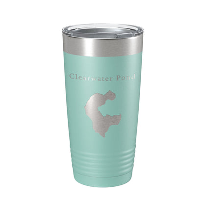 Clearwater Pond Lake Map Tumbler Travel Mug Insulated Laser Engraved Coffee Cup Maine 20 oz-12