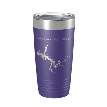 Normandy Lake Map Tumbler Travel Mug Insulated Laser Engraved Coffee Cup Tennessee 20 oz-15