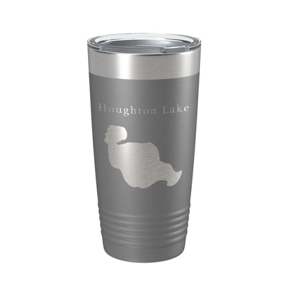 Houghton Lake Map Tumbler Travel Mug Insulated Laser Engraved Coffee Cup Michigan 20 oz-16