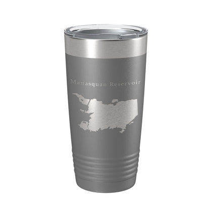 Manasquan Reservoir Tumbler Lake Map Travel Mug Insulated Laser Engraved Coffee Cup New Jersey 20 oz-16