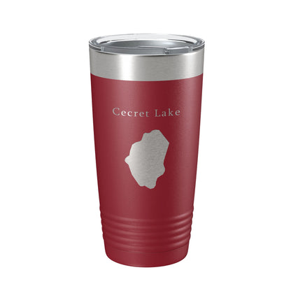 Cecret Lake Secret Map Tumbler Travel Mug Insulated Laser Engraved Coffee Cup Utah 20 oz-18