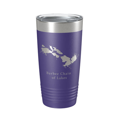 Barbee Chain of Lakes Map Tumbler Travel Mug Insulated Laser Engraved Coffee Cup Indiana 20 oz-15
