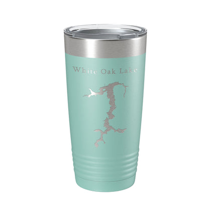 White Oak Lake Map Tumbler Travel Mug Insulated Laser Engraved Coffee Cup Arkansas 20 oz-12