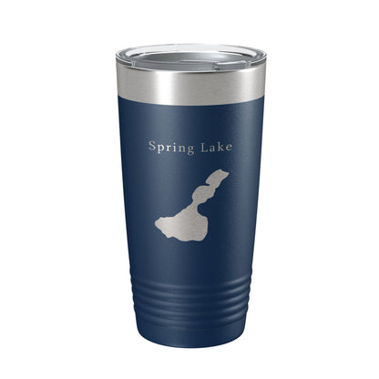 Spring Lake Map Tumbler Travel Mug Insulated Laser Engraved Coffee Cup Wisconsin Waukesha County Town of Mukwonago 20 oz-8