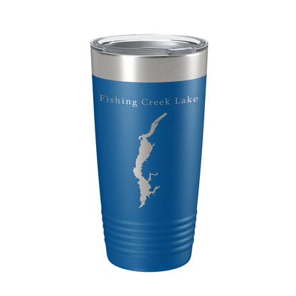 Fishing Creek Lake Map Tumbler Travel Mug Insulated Laser Engraved Coffee Cup South Carolina 20 oz-6