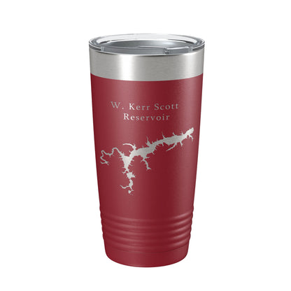 W. Kerr Scott Reservoir Tumbler Lake Map Travel Mug Insulated Laser Engraved Coffee Cup North Carolina 20 oz-18