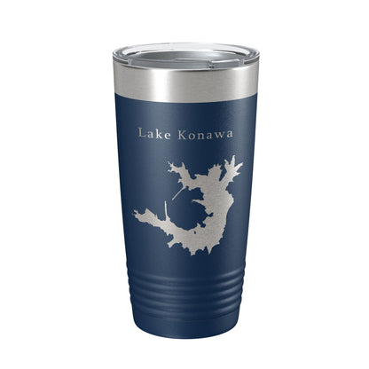 Lake Konawa Map Tumbler Travel Mug Insulated Laser Engraved Coffee Cup Oklahoma 20 oz-8