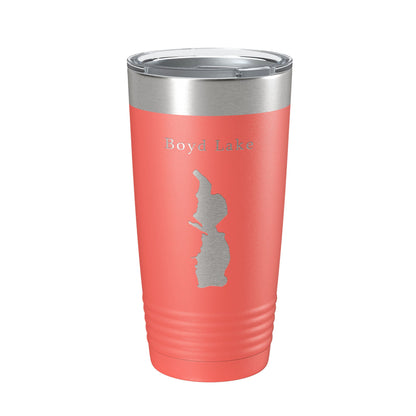 Boyd Lake Map Tumbler Travel Mug Insulated Laser Engraved Coffee Cup Colorado 20 oz-20