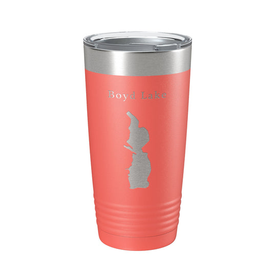 Boyd Lake Map Tumbler Travel Mug Insulated Laser Engraved Coffee Cup Colorado 20 oz-20