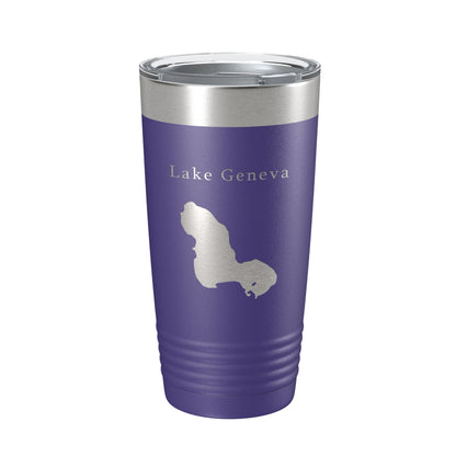 Lake Geneva Map Tumbler Travel Mug Insulated Laser Engraved Coffee Cup Florida 20 oz-15