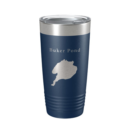 Buker Pond Tumbler Lake Map Travel Mug Insulated Laser Engraved Coffee Cup Maine 20 oz-8