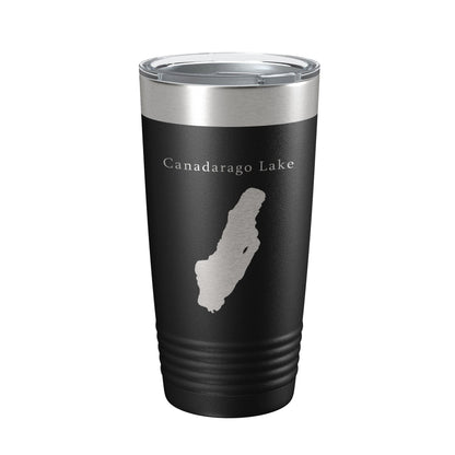 Canadarago Lake Map Tumbler Travel Mug Insulated Laser Engraved Coffee Cup New York 20 oz-0
