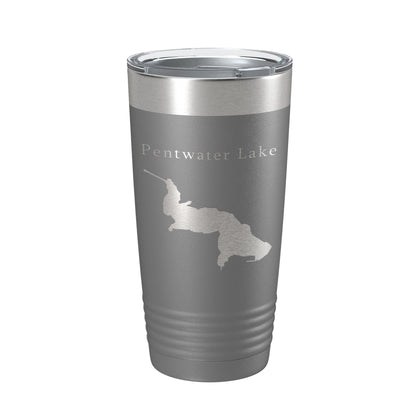 Pentwater Lake Map Tumbler Travel Mug Insulated Laser Engraved Coffee Cup Michigan 20 oz-16